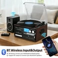 thumbnail image 6 of RetroAudio Record Player 10 in 1 3 Speed Bluetooth in/out Turntable CD Cassette Player AM/FM Radio USB/SD Recorder Aux-in RCA Line-Out,Red, 6 of 14