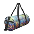 thumbnail image 3 of Xecao Spring Flower Seasonal print Round Travel Duffel Bag is a foldable gym bag with an inner pocket, perfect for travel sports, 3 of 8