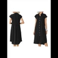 thumbnail image 3 of Vestido Camisero Midi de Relajado Negro L, 3 of 6