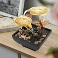 thumbnail image 3 of Indoor Water Feature,Desk Waterfall Fountain Circulating Tabletop Feature ing Craft Ornament USB Powered Lotus Leaf Dragonfly Shaped with LED Light for Living Room Home Office, 3 of 9