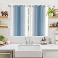 thumbnail image 2 of Blue White Ombre Kitchen Curtains 72 Inch Length, Modern Abstract Art Farmhouse Gradient Grommet Top Bedroom Living Room Curtains, Light Filtering Cafe Curtain Drapes 2 Panels Set 104''x72'', 2 of 9