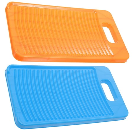 FELTECHELECTR 2Pcs Assorted Color Washing Board for Laundry with Convenient Hanging Storage