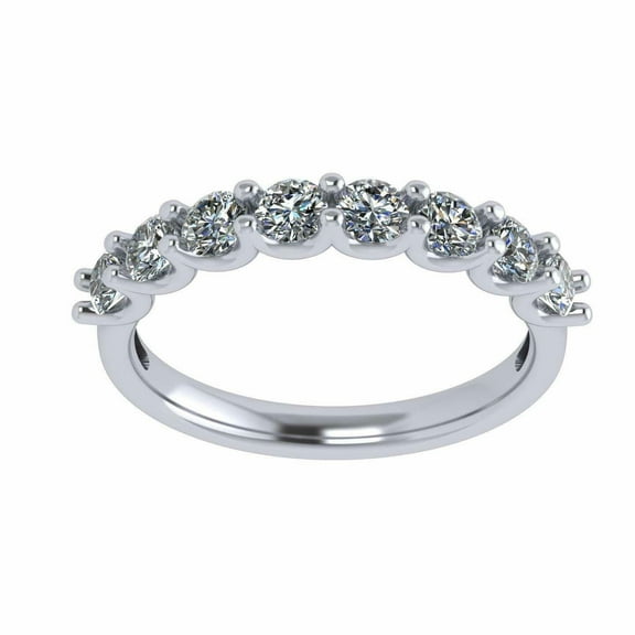 NANA Jewels U'r Ring 8 Stone Simulated Diamond CZ Band - Sterling Silver Size 4