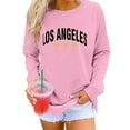 thumbnail image 2 of zaveiop Women's Los Angeles West Coast Graphic Sweatshirts Oversized Long Sleeve Sweatshirt Pullover Tops (Z-Pink, S), 2 of 4