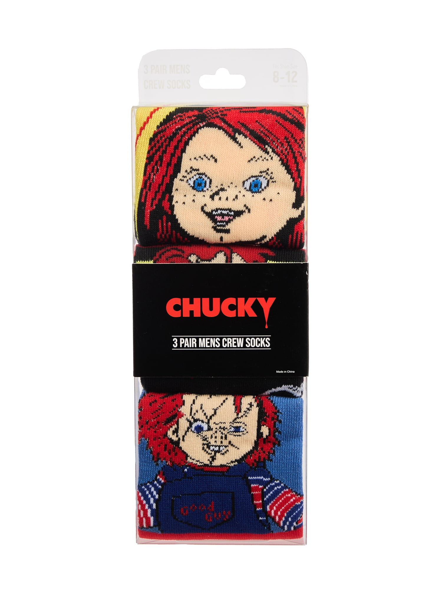 Chucky Men's Crew Socks, 3-Pack
