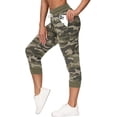 thumbnail image 4 of SPECIAL MAGIC Women’s Capri Sweatpants Jogger Cargo Pants with Pockets for both Sports and Casual Wear (Camo Army L), 4 of 10