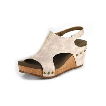 Gold Gem Wedge - Corkys Womens Ingrid Wedge Heel Sandal (Gold, 9)