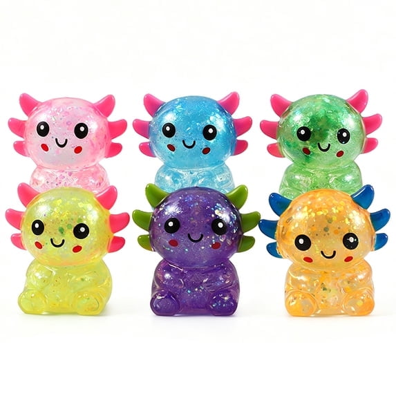 TOYOUME Cute Sequined Salamander Maltose Squishy Toy—Soft Stress-Relief Squeeze Toy, Blue