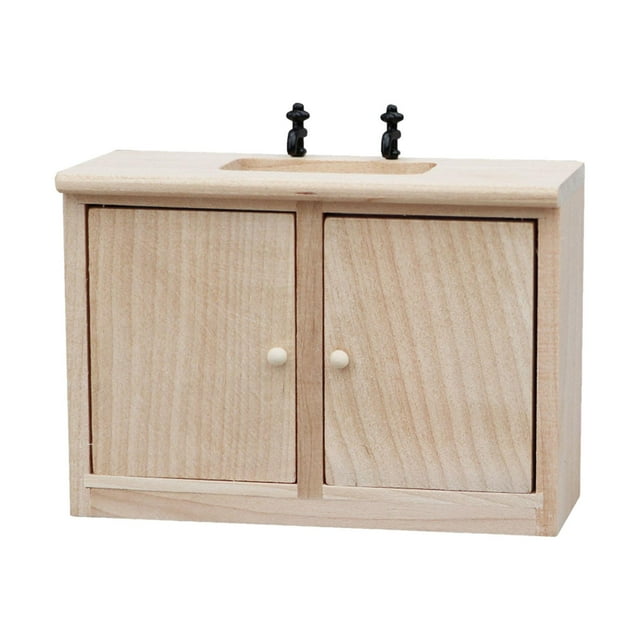 Fregadero para casa de muñecas, muebles en miniatura, escena, foto, accesorio, Mini armario de cocina, juguete simulado para actividades en el hogar,