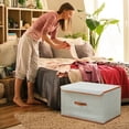 thumbnail image 3 of Connected Lid Storage Box With Large Capacity Folding Clothes Storage And Organization Wardrobe Storage Box Organization Artifact Box Basket, 3 of 6