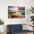 thumbnail image 4 of Ocean Beach Canvas Wall Art: Coastal Picture Seaside Sea Wave Print Decor Sunrise Seascape Artwork Relaxing Bedroom Living Room Home Office Painting Decoration, 4 of 6