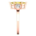 thumbnail image 3 of 2 ct Marquise Cut Simulated Yellow Diamond Three-Stone Engagement Ring for Women in 18K Rose Gold, 3 of 5