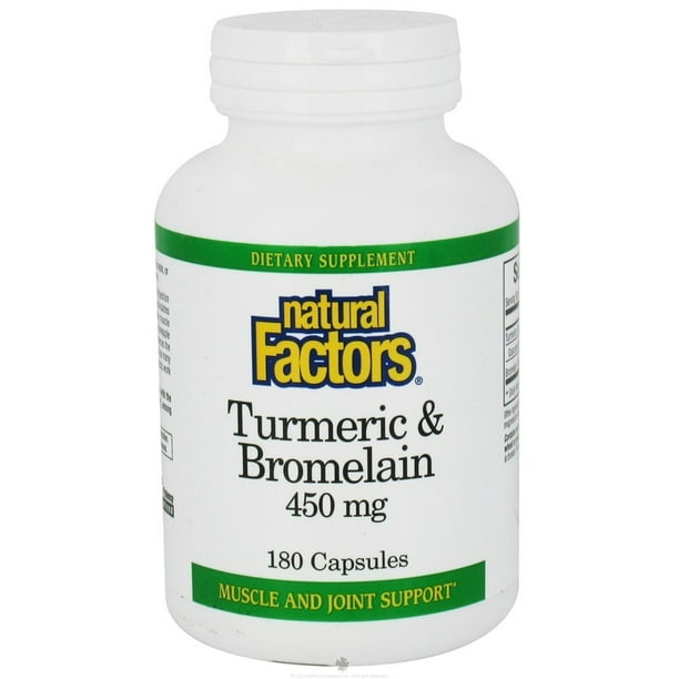 Natural Factors - Turmeric & Bromelain 450 mg. - 180 ... Natural Factors - Turmeric & Bromelain 450 mg. - 180 ...