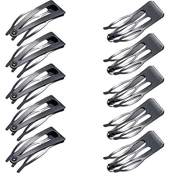 24 Pcs Double Grip Hair Clips Metal Snap Clips Women Barrettes for Hair Making,Salon Supplies(Gun Black,2 Inch)