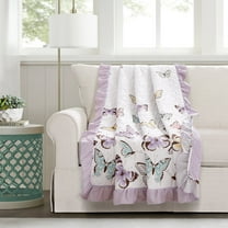 Lush Decor Microfiber Flutter Butterfly Throw Lilac Single 50X60