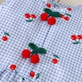 thumbnail image 5 of Bobifish Toddler Girls Outfit Sets Cherry Print Sleeveless Plaid Ruffle Top + Shorts Warm Weather Children Girls Sets, 5 of 8