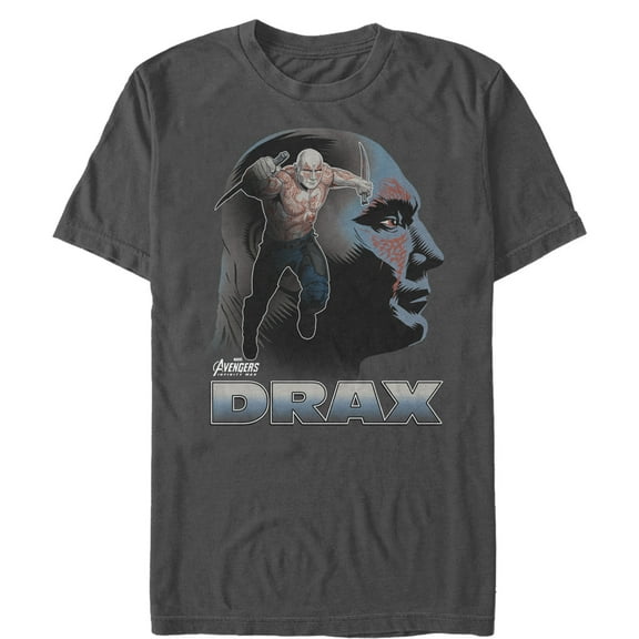 Men's Marvel Avengers: Infinity War Drax Portrait Graphic Tee Charcoal Small
