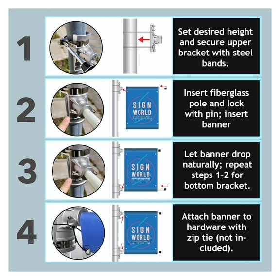 24" Street Light Pole Banner Bracket Hardware