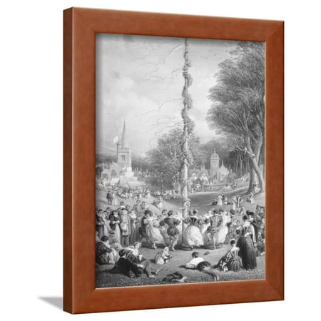 Merry Makers Dancing around May Pole Framed Print Wall