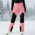 thumbnail image 3 of HAOTAGS Teen Girls Boys Color-Block Fleece Ski Pants(6-16), Snow Trousers with Zip Pockets Pink 6 Years, 3 of 10