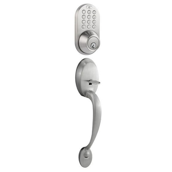 Keyless Entry Deadbolt and Handleset Door Lock with Electronic Digital Keypad Satin Nickel