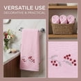 thumbnail image 6 of REGALWOVEN Pure Cotton Embroidered Hand Towels, 2 Pack Ultra Soft Absorbent Floral Bathroom Towels Quick Dry for Guest Room Vanity Pink 29" x 13", 6 of 7