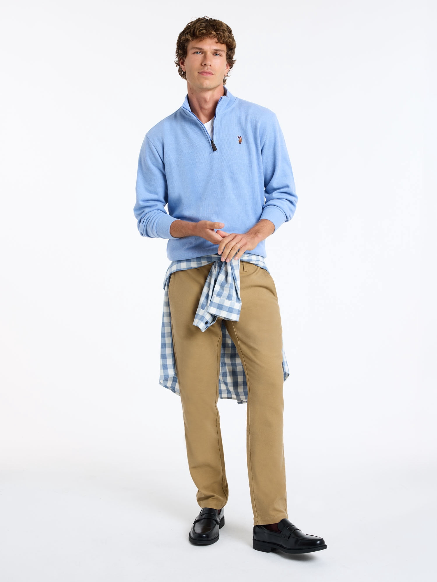 U.S. Polo Assn. Men's Quarter Zip Flatback
