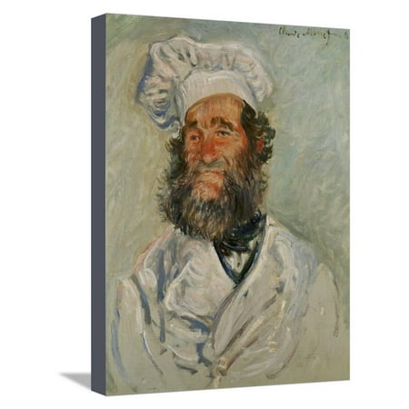 The Cook, 1872 Impressionist Portrait of Chef Man Kitchen Painting Stretched Canvas Print Wall Art By Claude