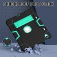 thumbnail image 7 of Dteck Case for iPad Air 13 inch 2025/2024,Shockproof Silicone + PC 3-Layer Protection Kickstand Case Heavy Duty Cover for iPad Air 13-in. M3/M2,Black+Mint, 7 of 7