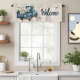 thumbnail image 2 of Truck Daisy Kitchen Valances, Welcome Spring Rustic Rod Pocket Window Valance 18 Inch Long,&nbsp;Window Curtain Panels for Living Room Bedroom Laundry, 54x18in, 2 of 9
