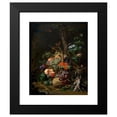 thumbnail image 2 of Abraham Mignon 12x14 Black Modern Framed Museum Art Print Titled - Still Life with Fruits, Fish and Bird Nest, 2 of 5