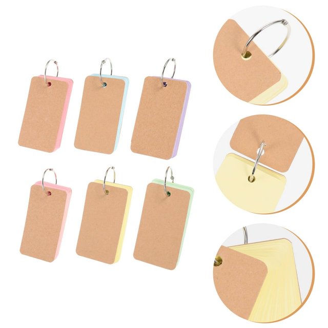 CUITING Cartes Flash Cartes Mémo Bloc-Notes Papier d'Étude Note Vierge Minikraftpads Poche Spirale Écriture Flashcards Diy Bloc-Notes