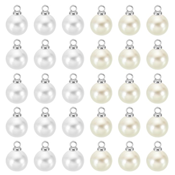 Encanto de perla Uxcell de 8mm, 100 piezas de cuentas de perlas falsas para hacer joyería, pulseras, aretes, collares