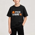 thumbnail image 2 of Nilvkv Shirts for Girls,Girl Shirts,Kids Short Sleeve Crew Neck T-Shirt Basketball Print Pick a Game Soft Casual Breathable Top Black 2-3 Years, 2 of 5