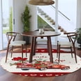 thumbnail image 4 of Valentine's Day Washable Round Area Rug 7 ft, Red Pink Rose Truck Plaid Love Heart, Soft Non Slip Rugs Stain Repellent Indoor Felt Carpet for Living Dining Room Bedroom Home Office, 4 of 9