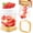 Yellow, variant on SQI FS-01 Strawberry and Fruit Slicer Cup, Detachable Cutter for Quick Slicing, for Fruit Salad and Baking, with Push Plate, Black