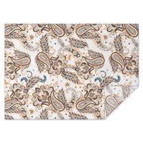 Orange Paisley Pattern Rectangle Tablecloth 60"x84",Waterproof Polyester Rectangle Table Cloth, Wipeable Spillproof Polyester Tablecloth for Dining, Camping, Indoor and Outdoor