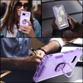 thumbnail image 5 of SaniMore for Google Pixel 7A Multi-Functional Case, 3-Layer Protection Magnetic Cover Support Car Mount & 360° Rotatable Metal Ring Kickstand Full Body Shockproof Protective Shell, Purple, 5 of 7