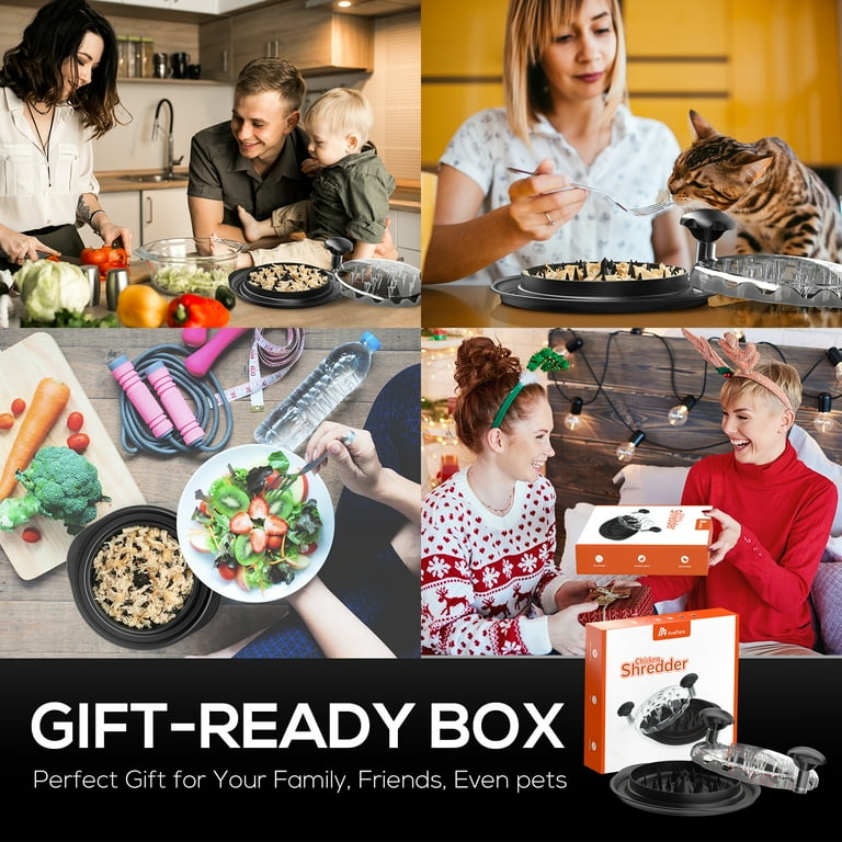 Chicken Shredder, Pro Chicken Breast Shredder Tool Twist with Clear Cover, Large Meat Shredder Machine - Ergonomic Handle, Dishwasher Safe, Anti-Slip, Cleaning Brush, Heat Resistant, BPA Free