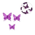 thumbnail image 3 of Insect Stickers Decorative Mirror Decals Plastic 3D Wall Stickers for Home Office, Purple, 12pcs, 3 of 8