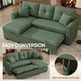 thumbnail image 5 of Muumblus Convertible Pull Out Sofa Bed, L-Shaped Sectional Sleeper Couch with Storage Chaise, Green Polyester, 5 of 11