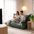 thumbnail image 2 of Homall Floor Sofa Bed, PU Leather Lazy Sofa, 2-Seater Floor Sofa Chair Lounge Chair with 2 Cup Holders for Living Room/Dorm Living Room, Green, 2 of 7