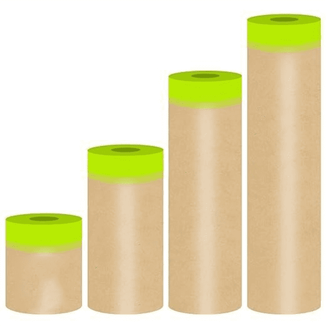 Pre Taped Masking Paper for PaintingAdhesive Tape & Drape Painters Paper, Automotive Paint, House Decoration, DIY