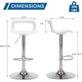 thumbnail image 3 of thksbought Bar Stools Set of 6, Adjustable Plastic Swivel Barstools, Modern Counter Stools with Open-Back and Footrest, Counter Height Barstools for Bar, Kitchen and Dining Room(Matte White), 3 of 18