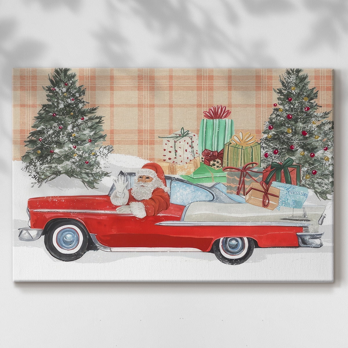 Santa on Wheels Collection A- Gallery Wrapped Canvas