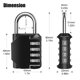 thumbnail image 5 of Candados de combinación a prueba de agua de 4 dígitos con código de combinación, cerradura de combinación de aleación de zinc para puerta, almacenamiento, negro (1 pieza), 5 of 5