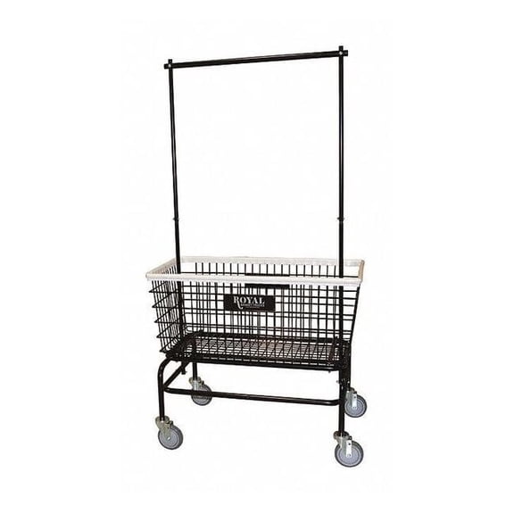 Royal Basket Trucks Laundry Cart,37 3/4 in L,Black G33-BKX-W2A-5UNN