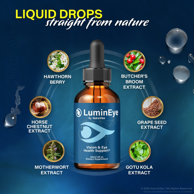 LuminEye Drops – Daily Eye Care Formula with Original Blend to Support Visual Wellness, Eye Comfort & Healthy Vision |Easy-to-Use Liquid for Everyday Use (30 Servings)