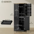 thumbnail image 3 of HOMCOM 72" Kitchen Pantry Cabinet, Farmhouse Kitchen Storage Cabinet, Black, 3 of 10