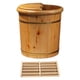thumbnail image 1 of Baño de pies de madera, lavabo para remojo de pies, bañera para remojo de pies con rodillo de cobertura, 1 of 9